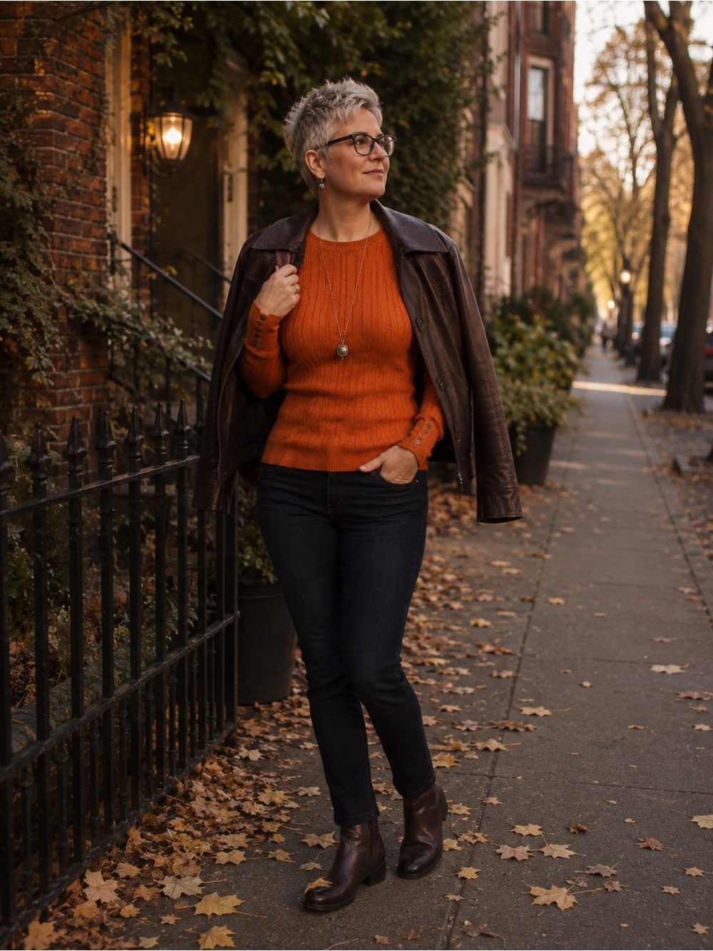 Simply Vera Vera Wang XS Rust Ribbed Sweater Button Cuffs Fall